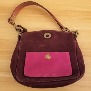 ⛄ SALE ⛄ AUTH Coach Two Tone Purple Suede Bag